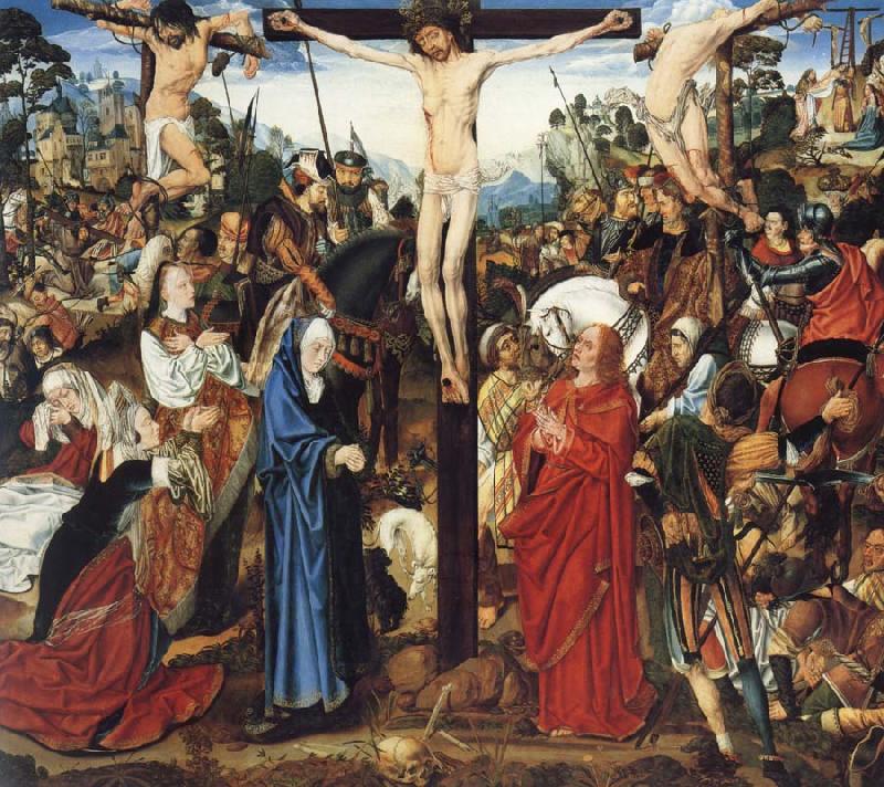 MASTER of the Aix-en-Chapel Altarpiece The crucifixion France oil painting art